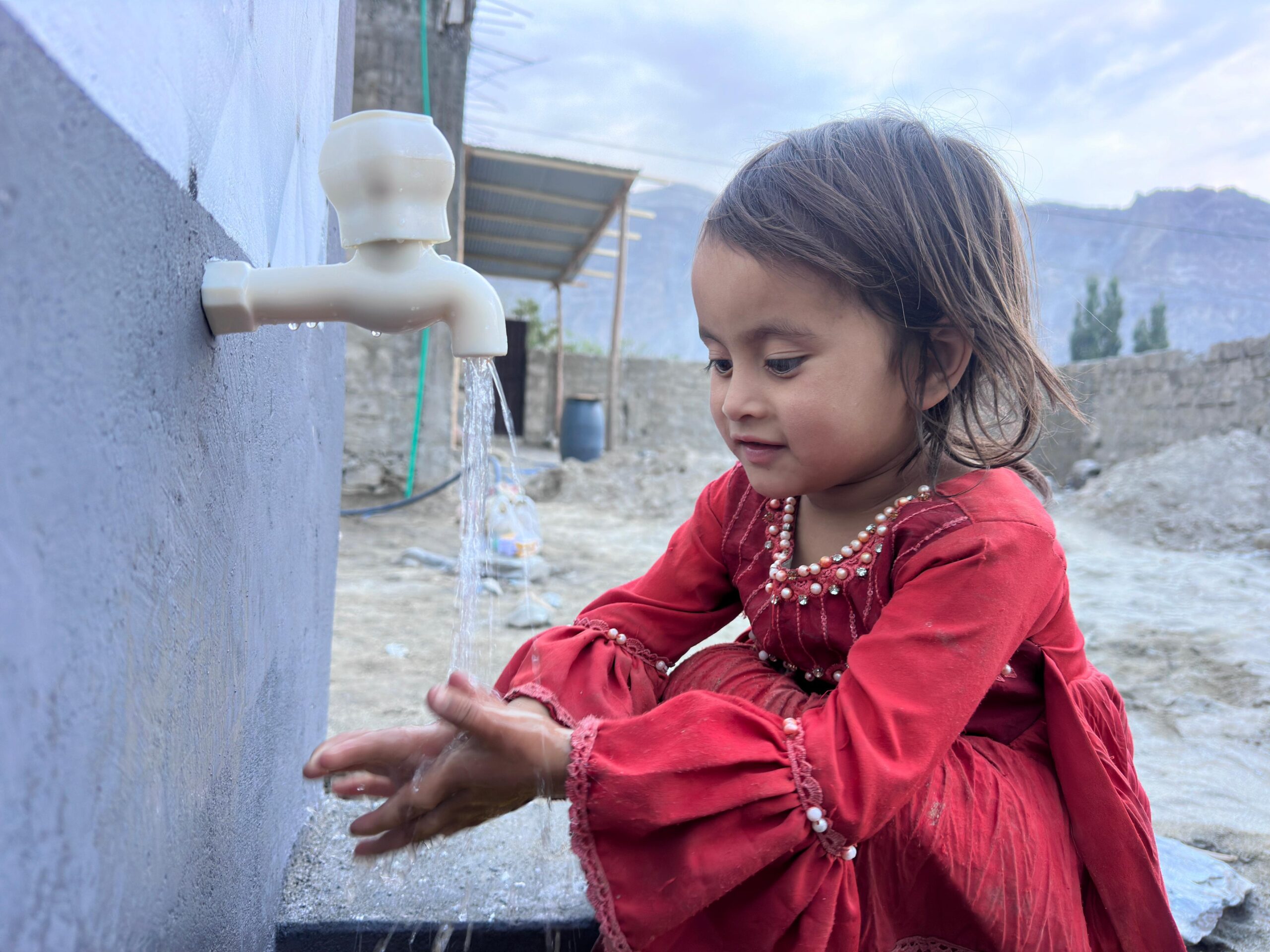 Clean water flowing from a Zahra Trust well