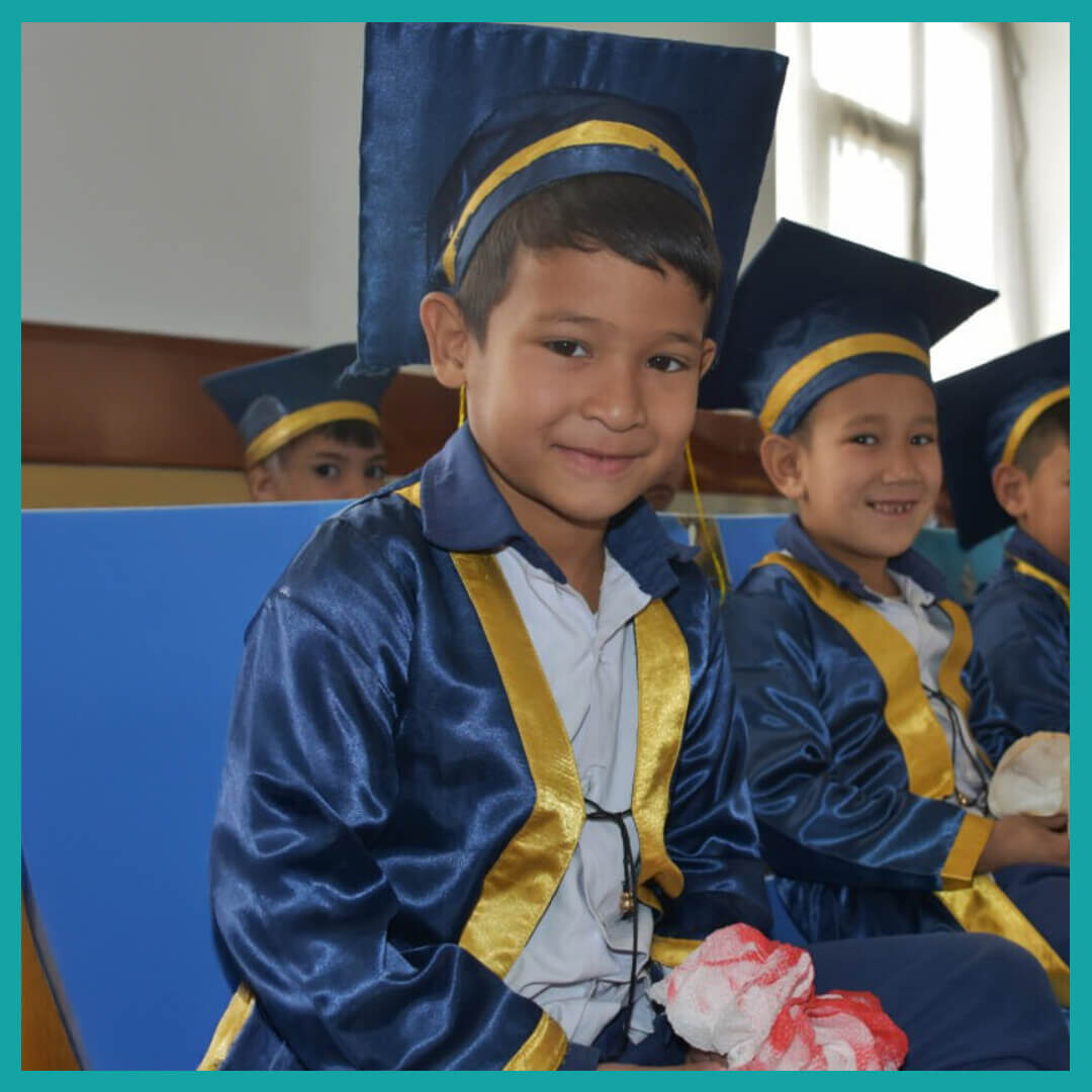 Children receiving education support through The Zahra Trust